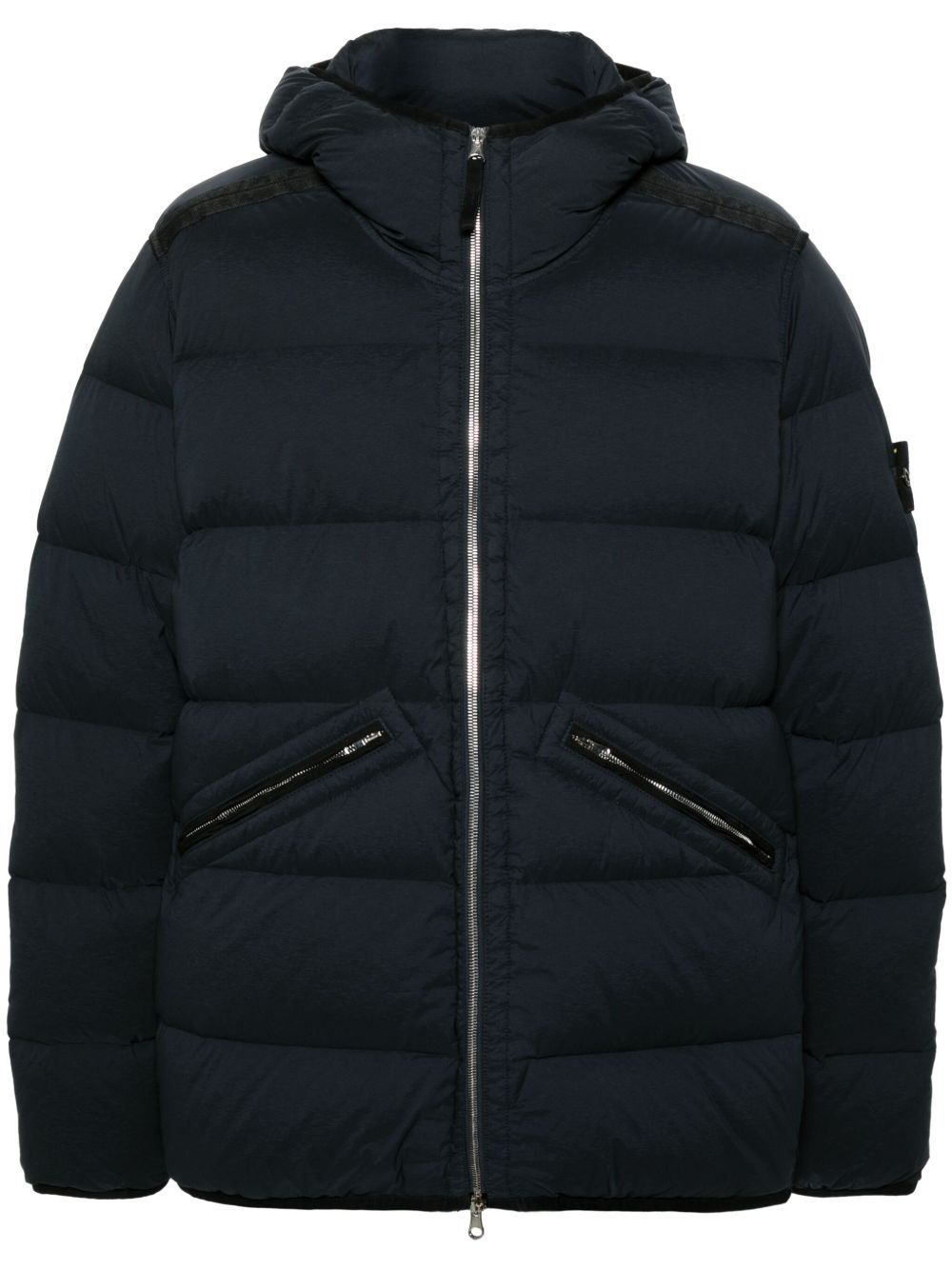 Stone Island 罗盘logo连帽夹克 - 蓝色