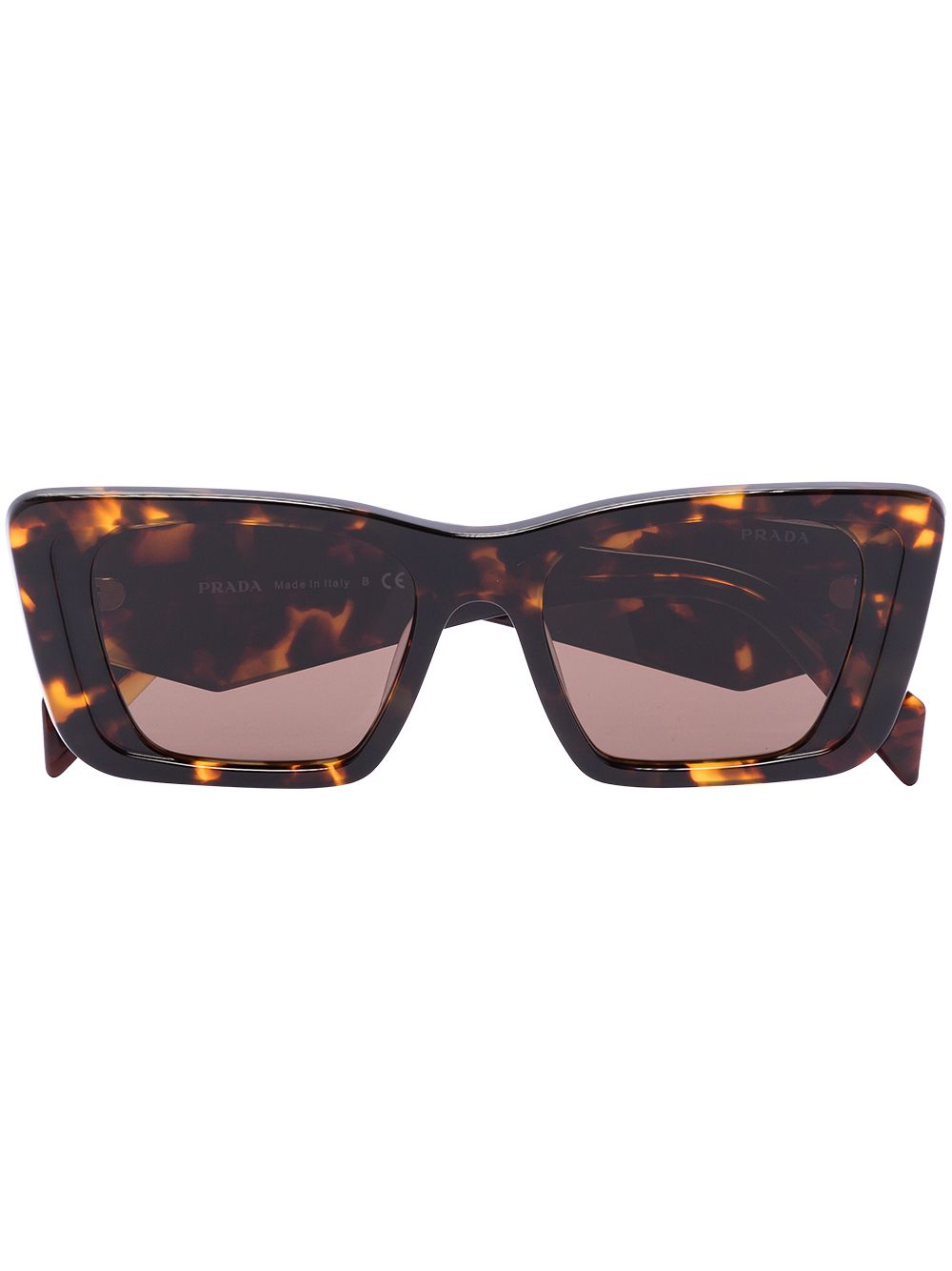 Prada Eyewear 超大长方形框太阳眼镜 - 褐色