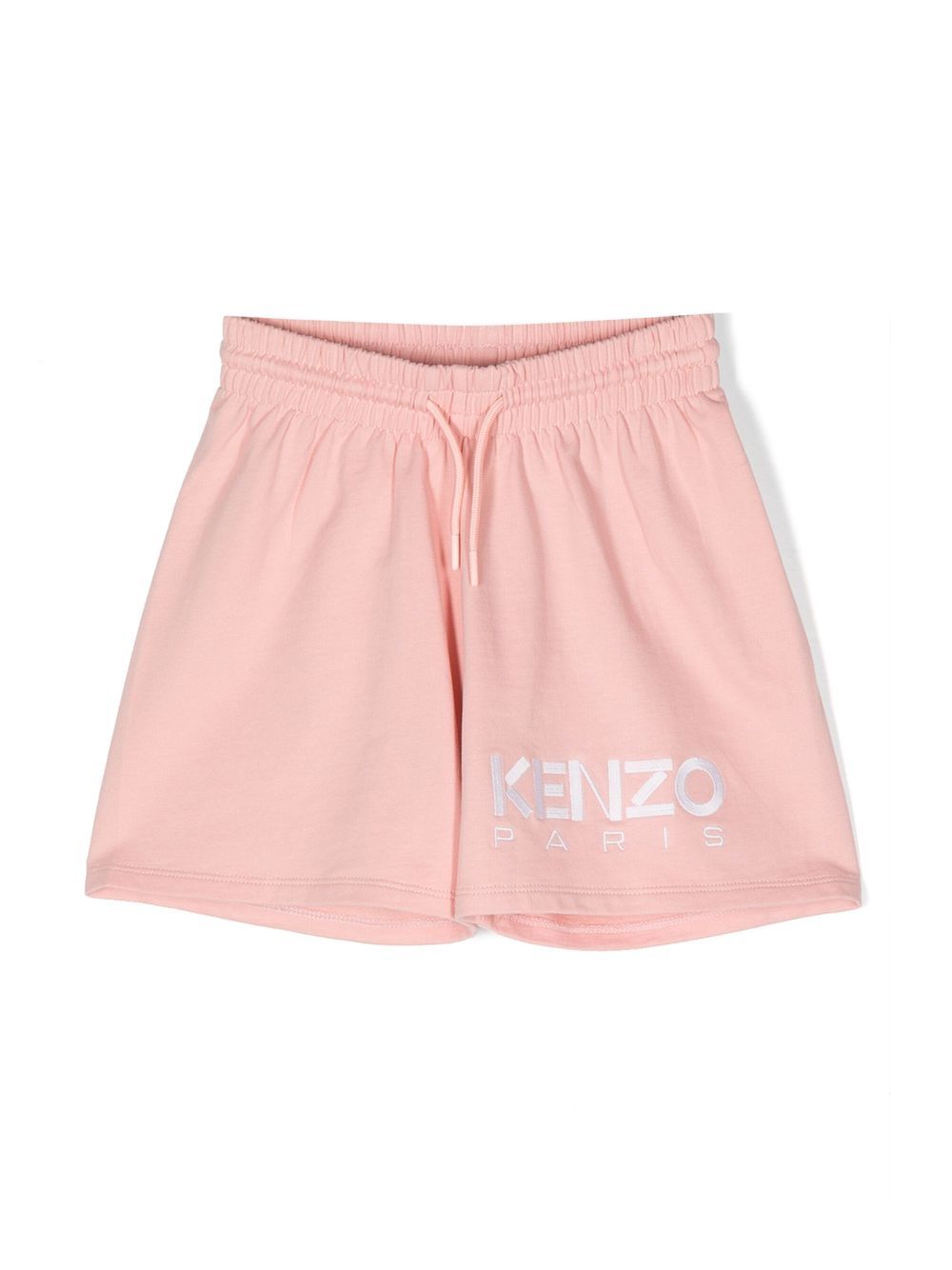 Kenzo Kids logo刺绣抽绳短裤 - 粉色