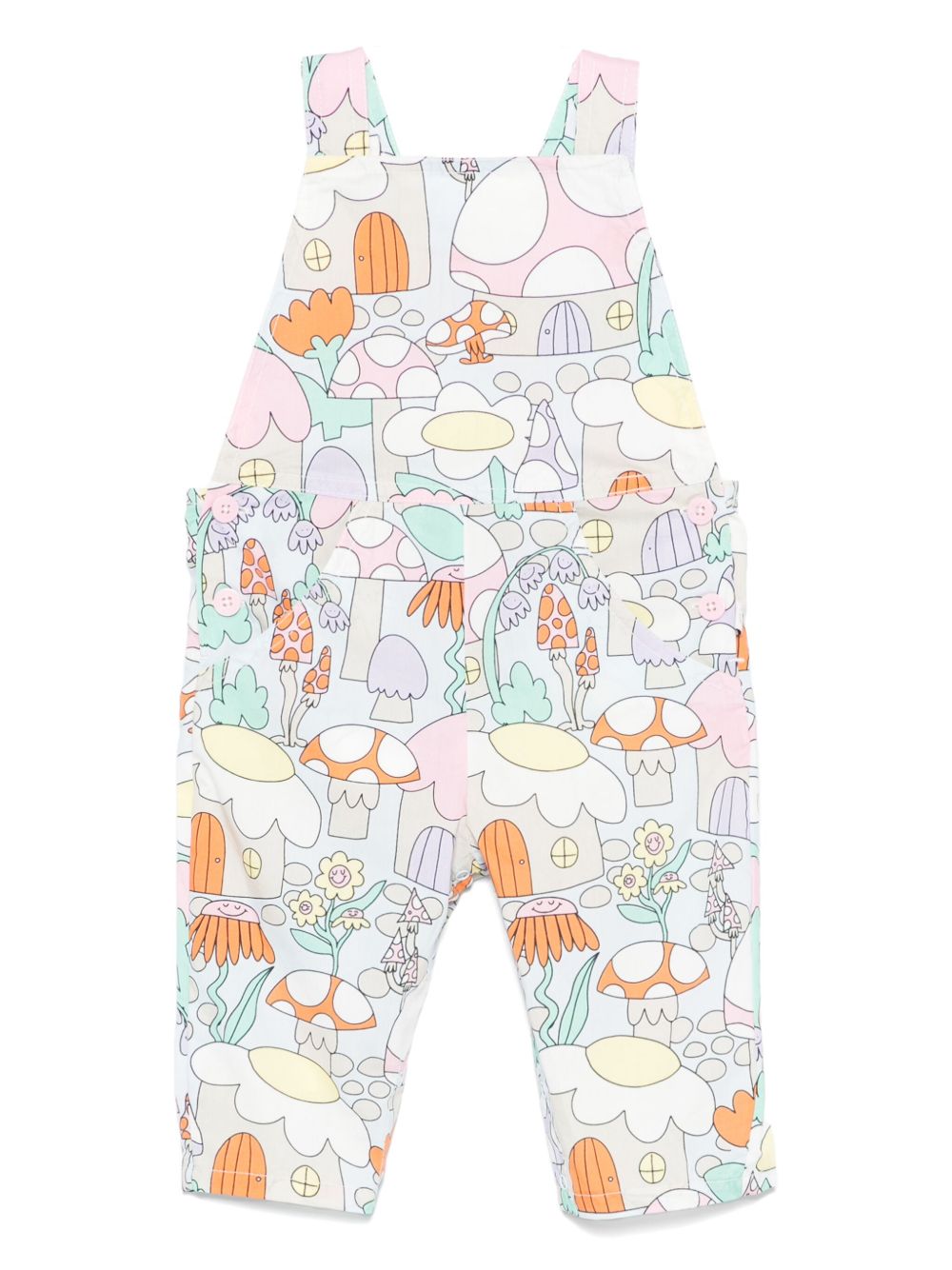 Stella McCartney Kids 插画印花背带裤 - 蓝色