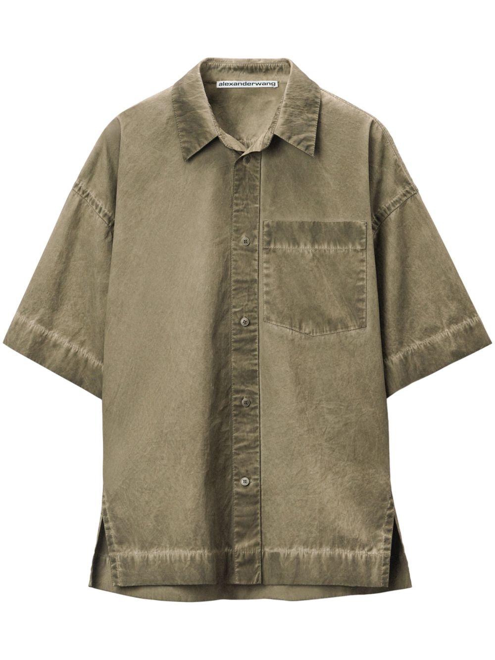 Alexander Wang 褪色效果落肩衬衫 - 绿色