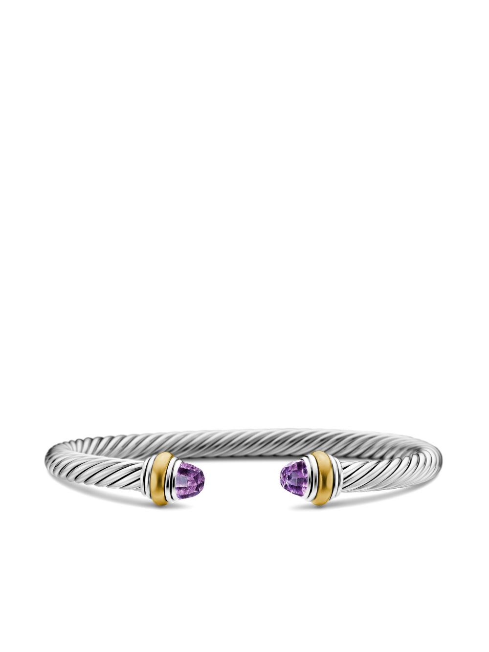 David Yurman 14K黄金纯银 Classic Cable 紫晶手链 - 银色