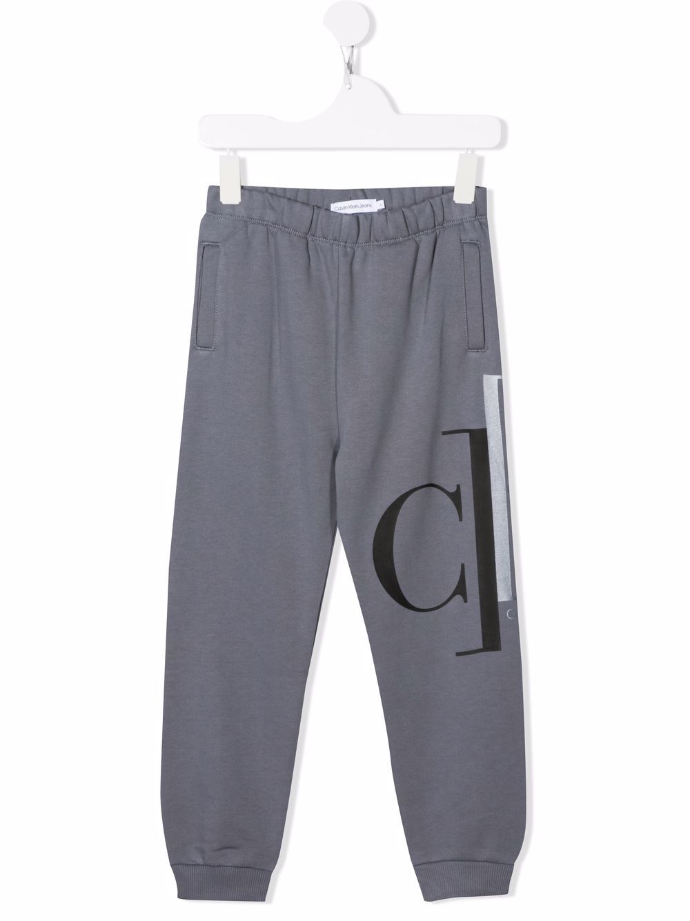 Calvin Klein Kids logo印花运动裤 - 灰色