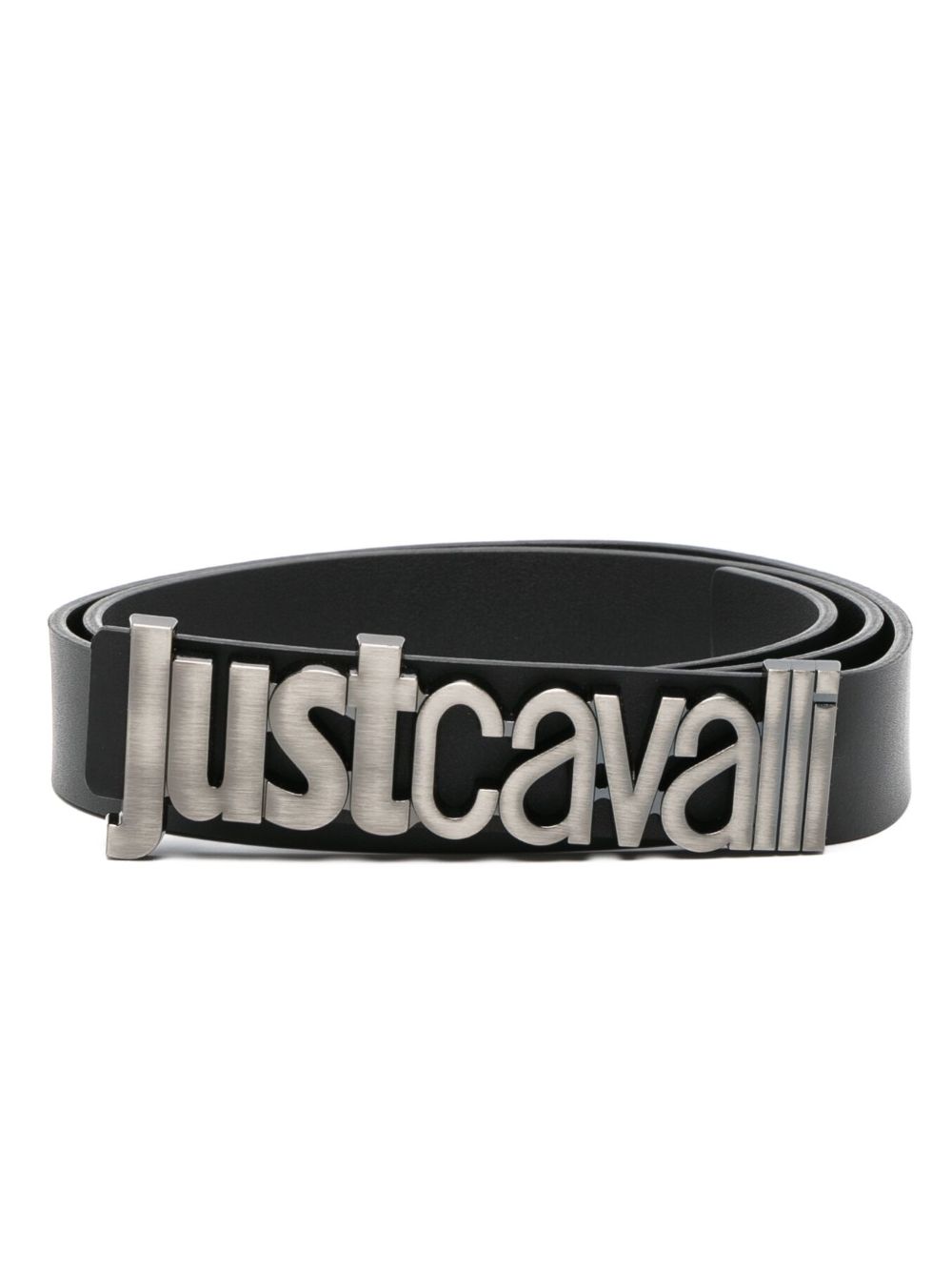 Just Cavalli logo皮质腰带 - 黑色