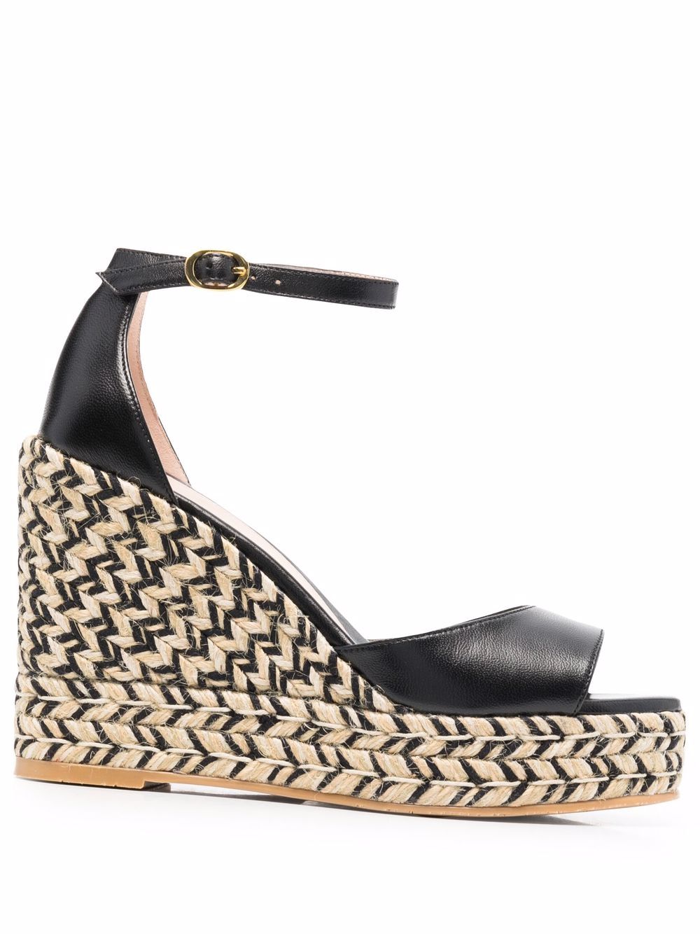 Stuart Weitzman Nudistcurve 草编鞋 - 黑色