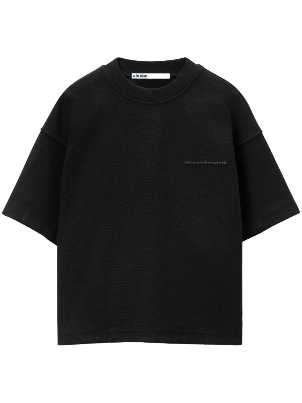 Alexander Wang logo压纹棉T恤 - 黑色