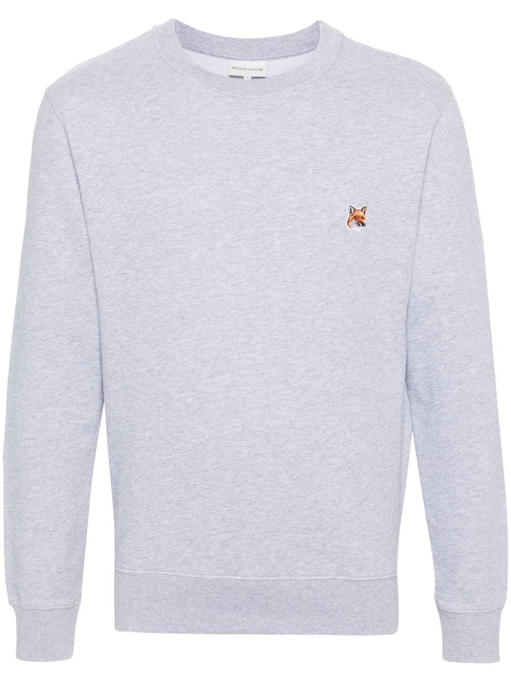Maison Kitsuné logo贴花平纹针织卫衣 - 灰色