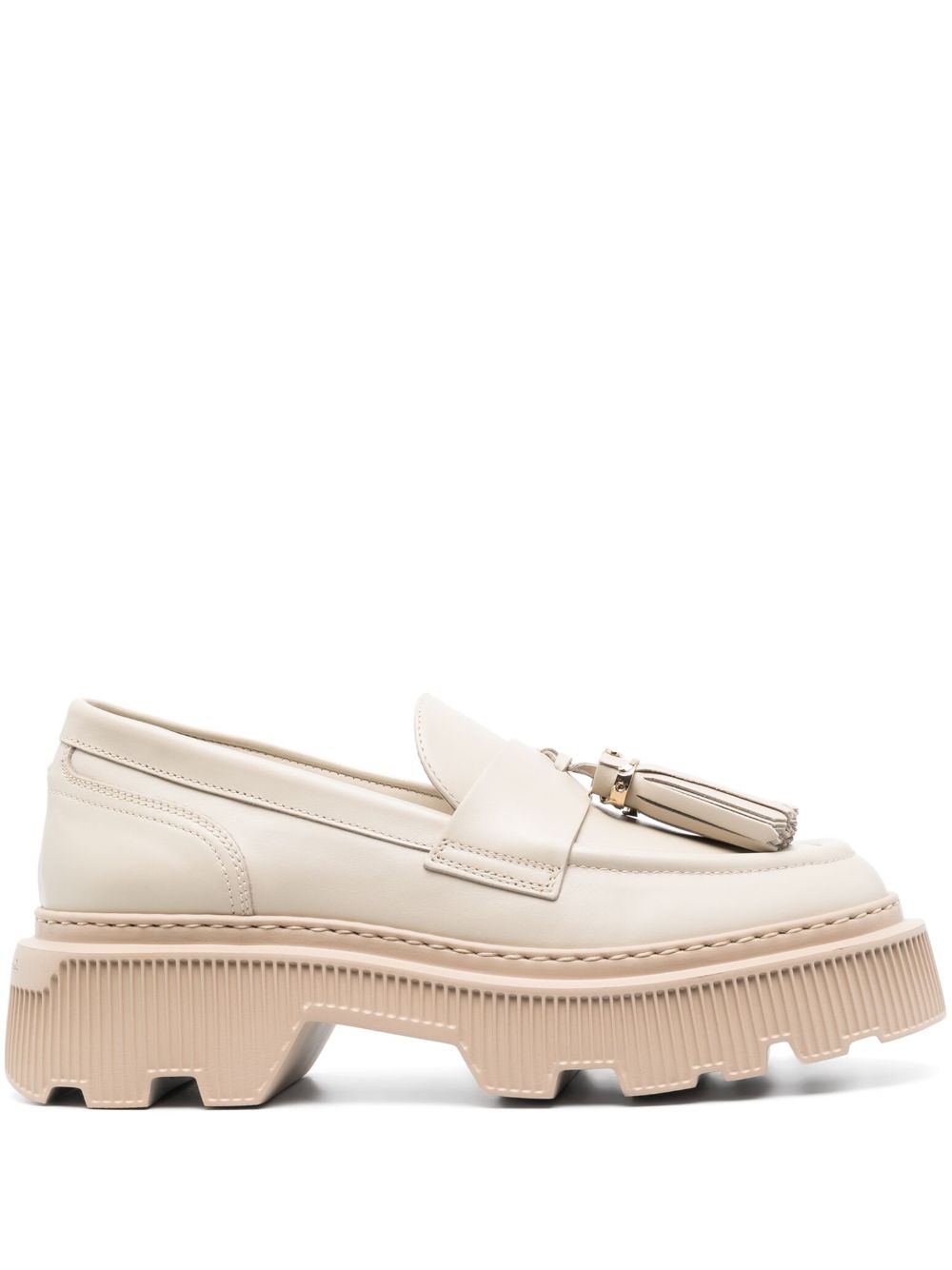 Santoni 流苏细节皮质乐福鞋 - 中性色