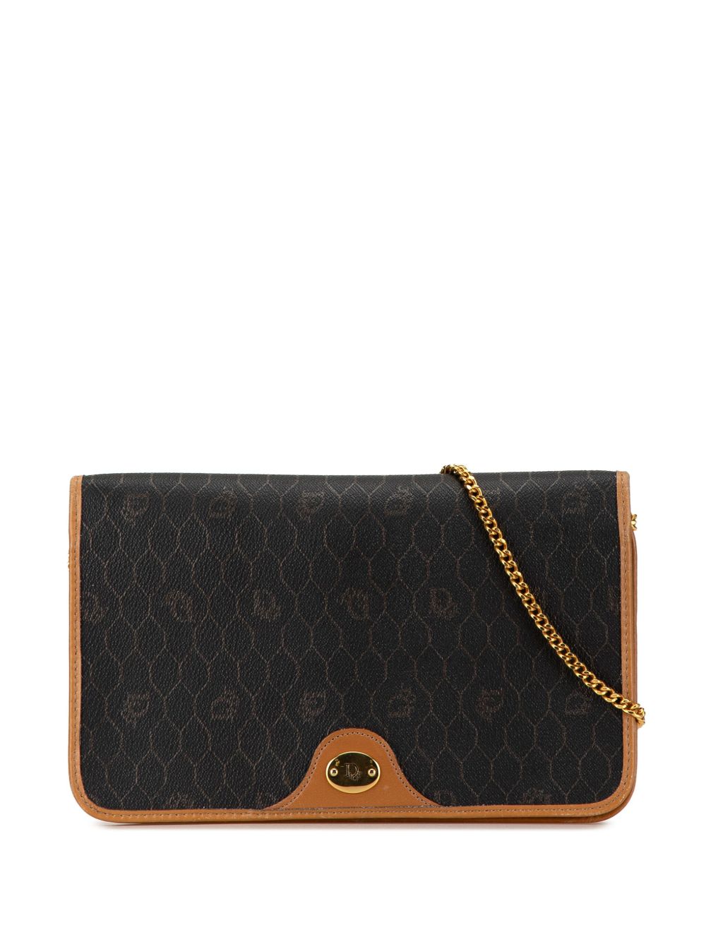 Christian Dior Pre-Owned Honeycomb Chain 斜挎包（1900年代典藏款） - 黑色