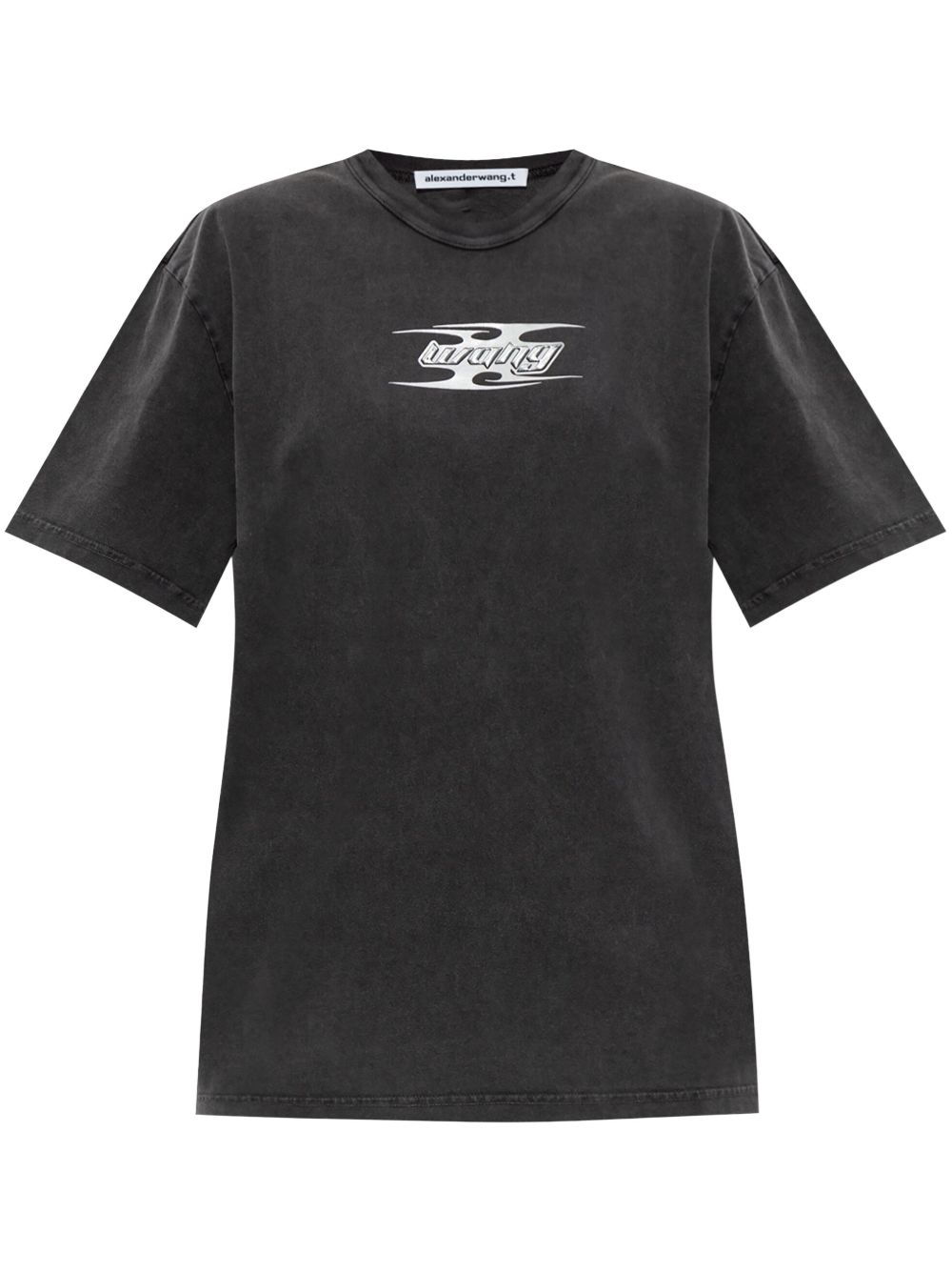 Alexander Wang 刀片形logo棉T恤 - 黑色