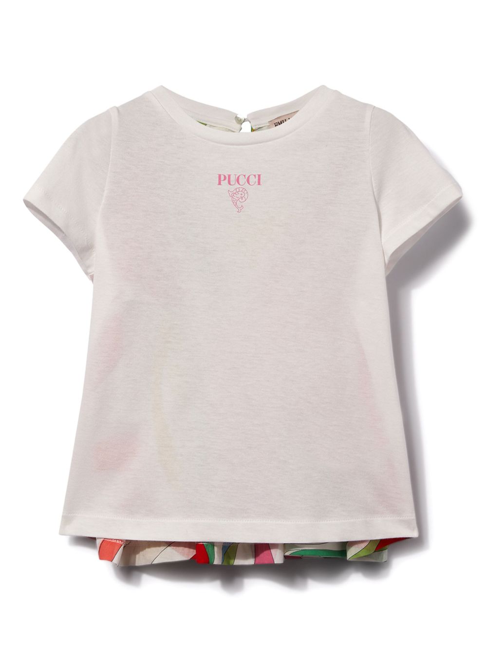 PUCCI Junior logo印花分层式罩衫 - 白色