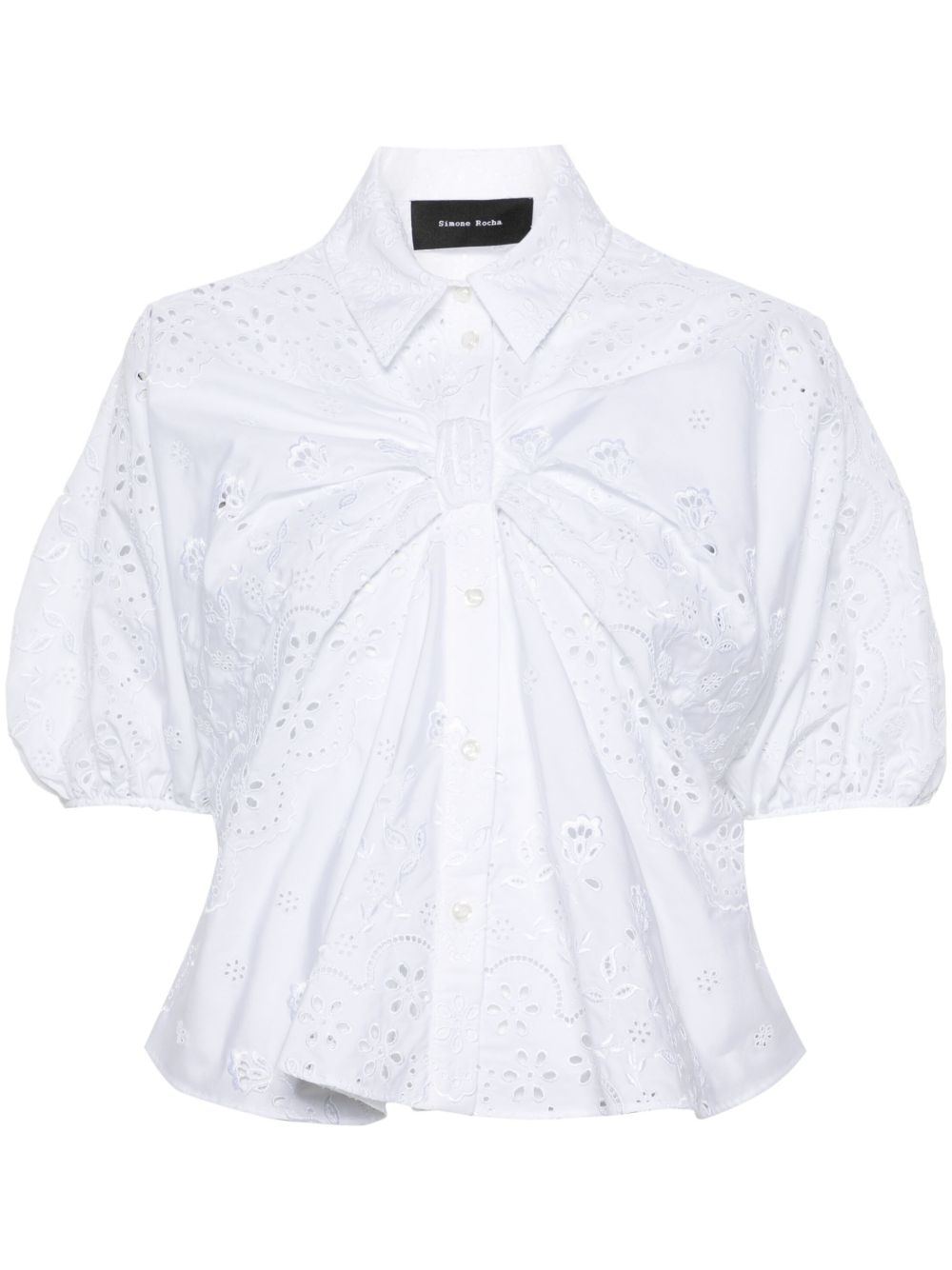 Simone Rocha 马德拉刺绣棉罩衫 - 白色
