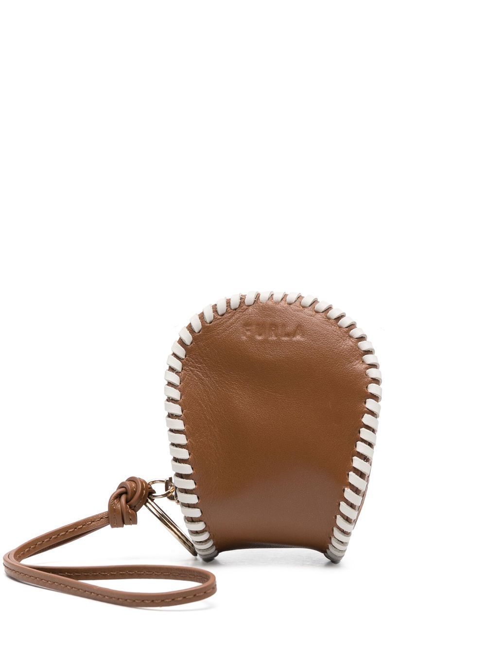 Furla logo凹面压花钱包 - 褐色