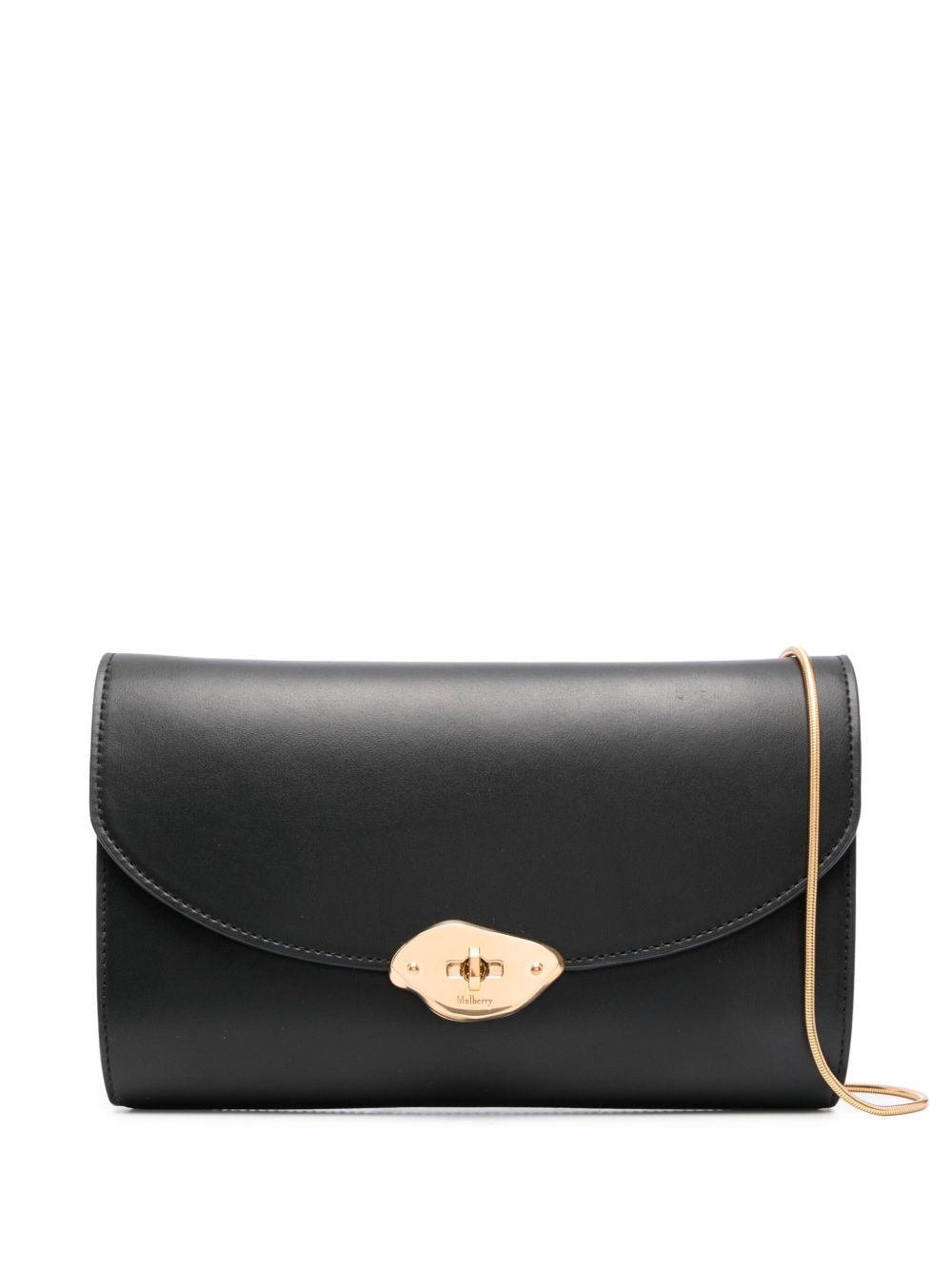 Mulberry Lana logo雕刻手拿包 - 黑色
