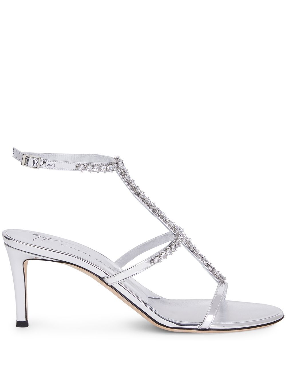 Giuseppe Zanotti 晶饰缀饰高跟凉鞋 - 银色