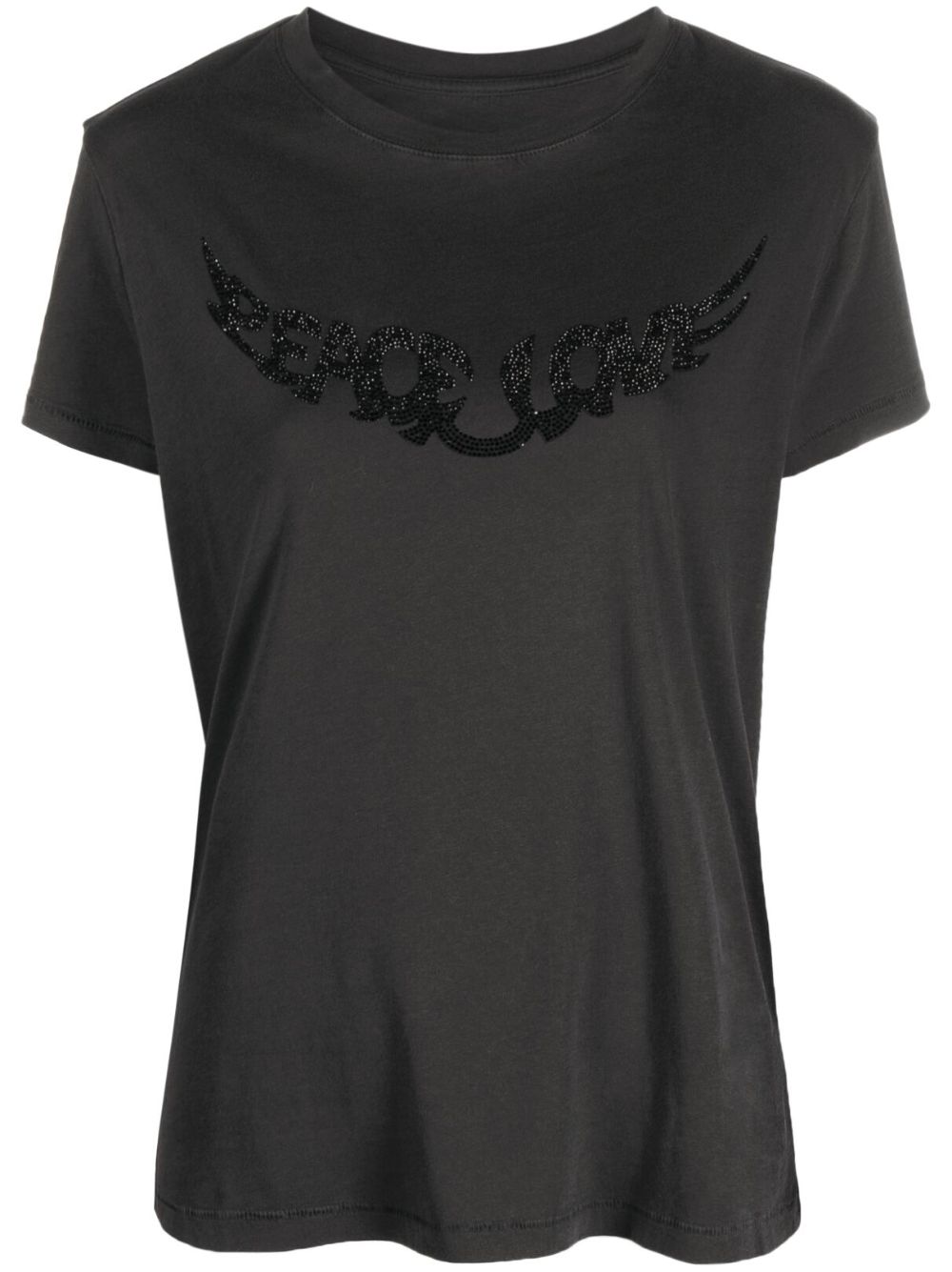 Zadig&Voltaire Walk Peace and Love 缀饰T恤 - 灰色