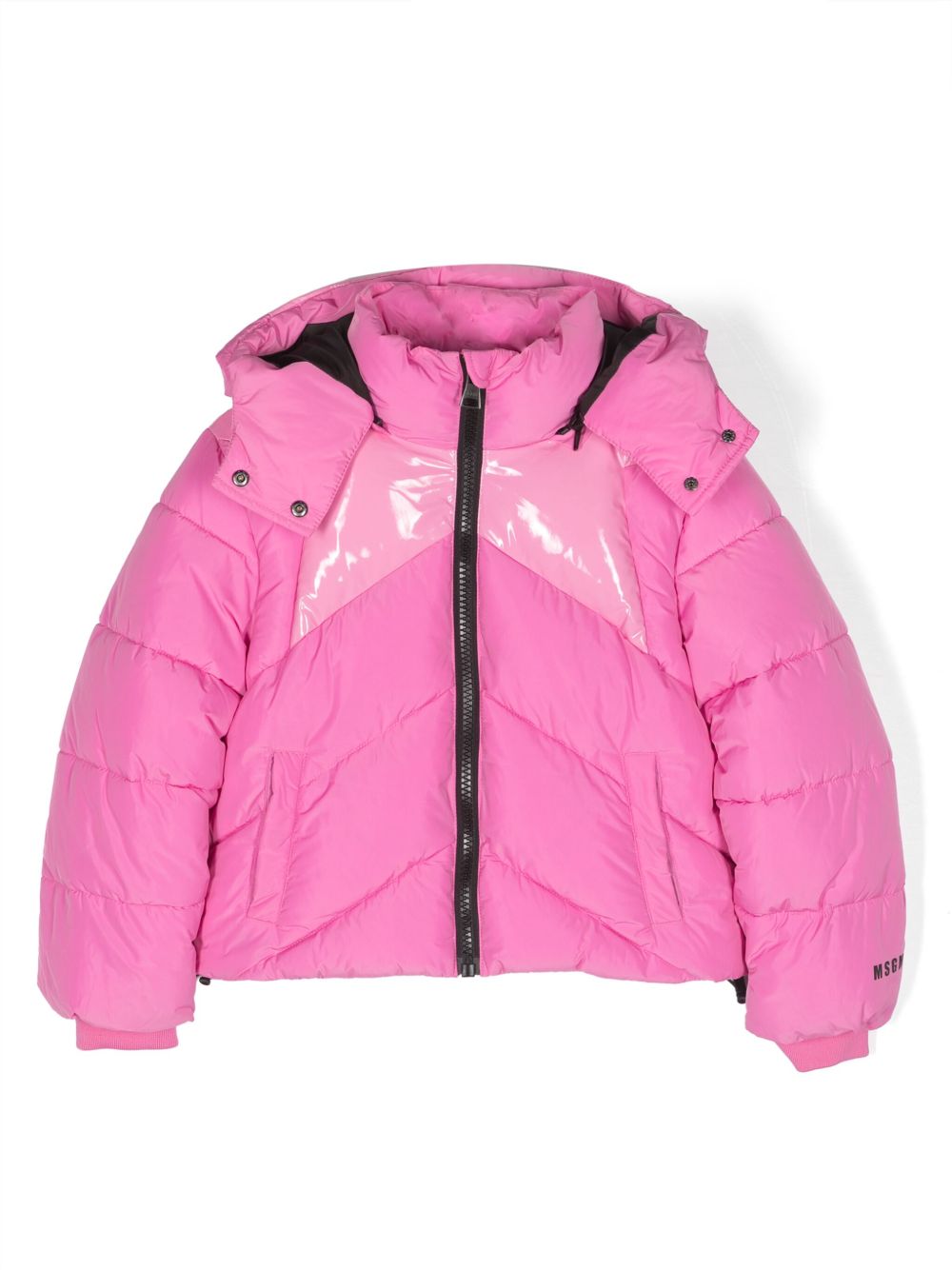MSGM Kids 亮面细节填充夹克 - 粉色