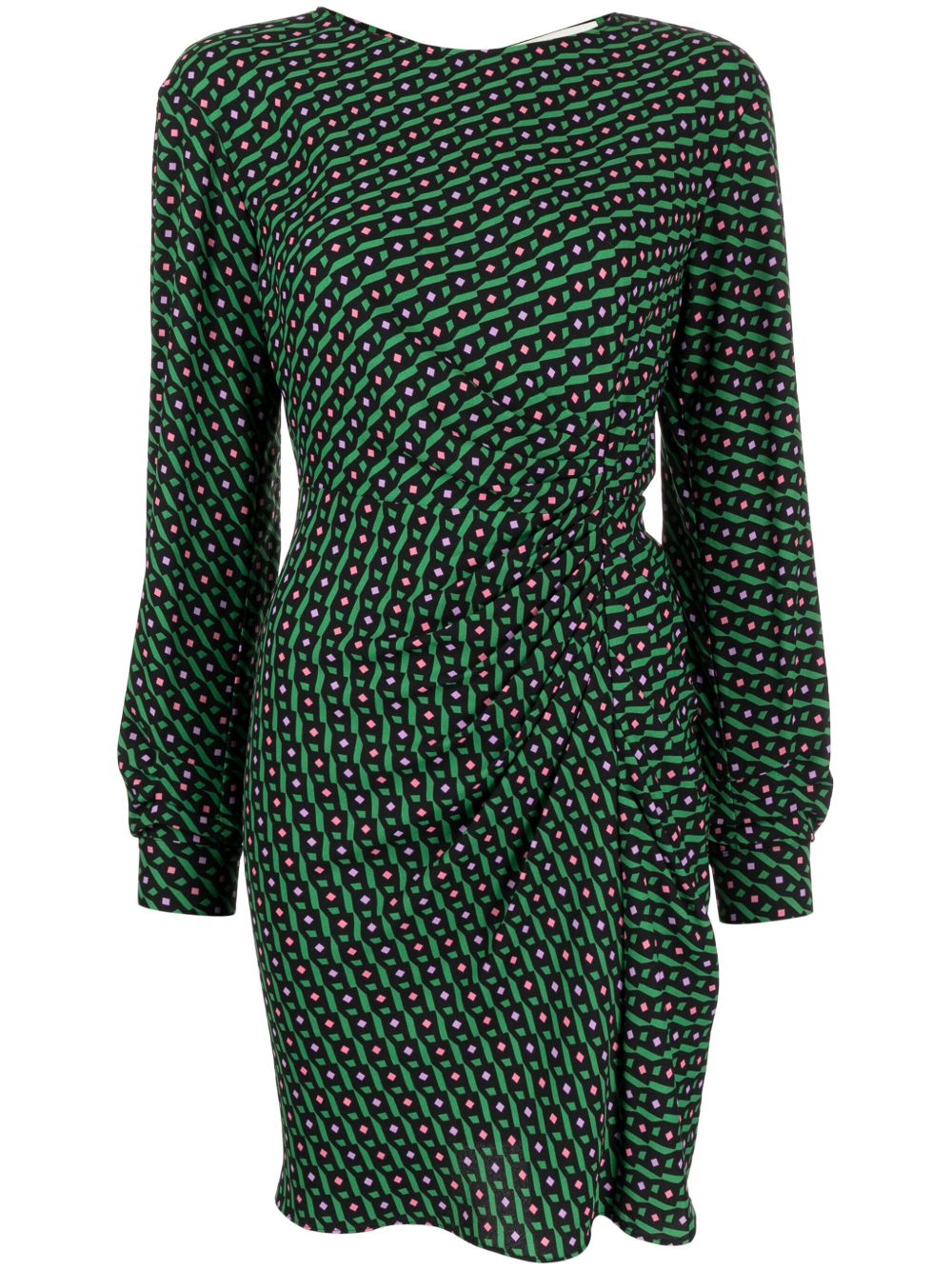 DVF Diane von Furstenberg Coraline 几何图案印花迷你连衣裙 - 绿色