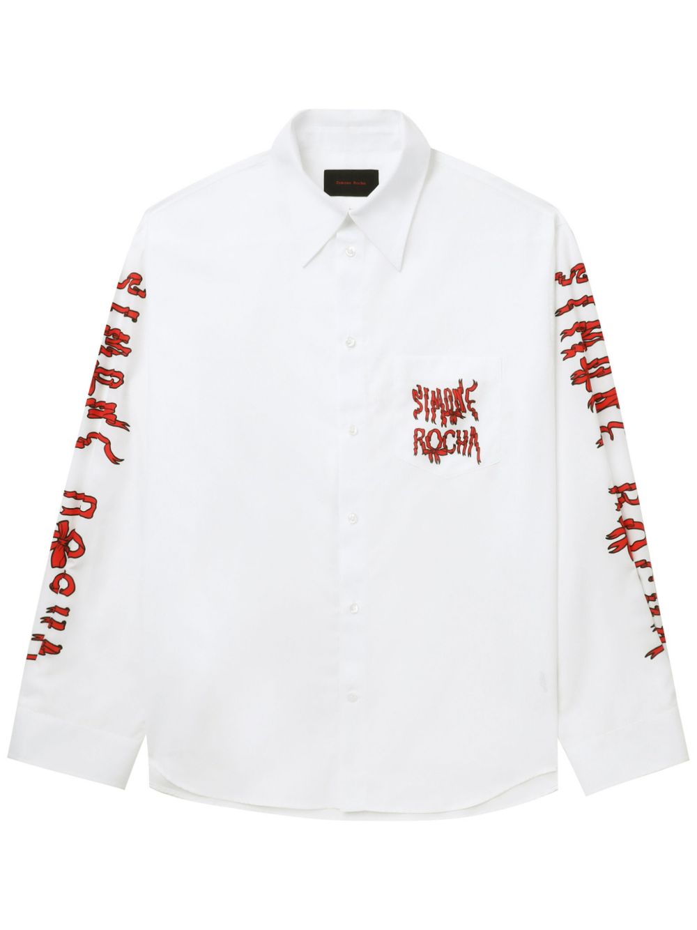 Simone Rocha logo印花衬衫 - 白色