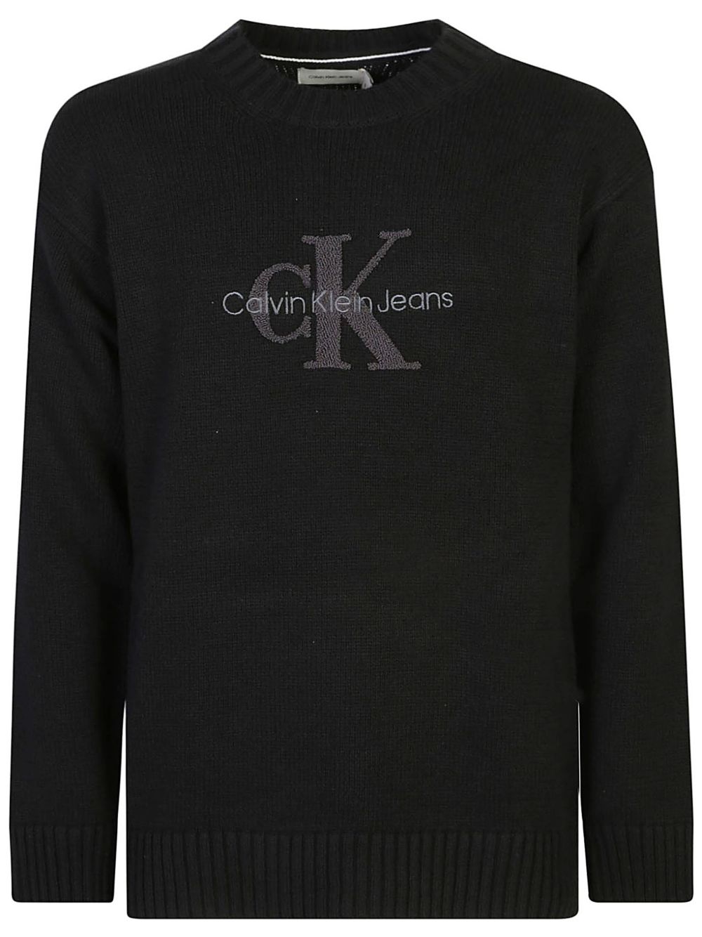 Calvin Klein logo刺绣卫衣 - 黑色
