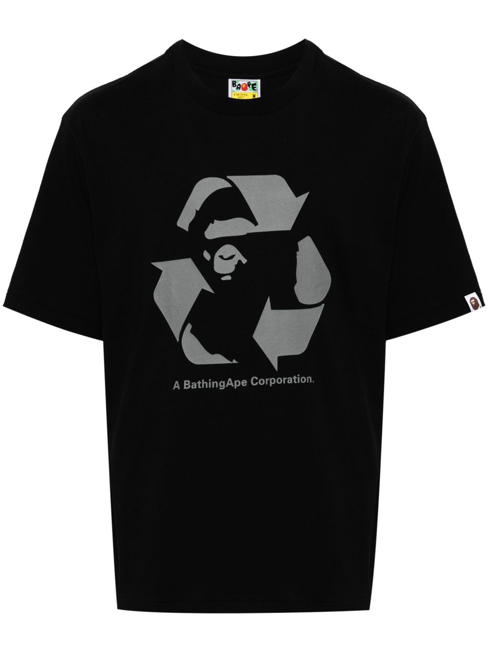 A BATHING APE® logo印花棉T恤 - 黑色