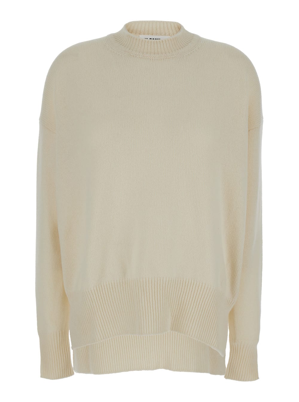 Jil Sander Cream Ribbed Pullover In Cashmere Woman