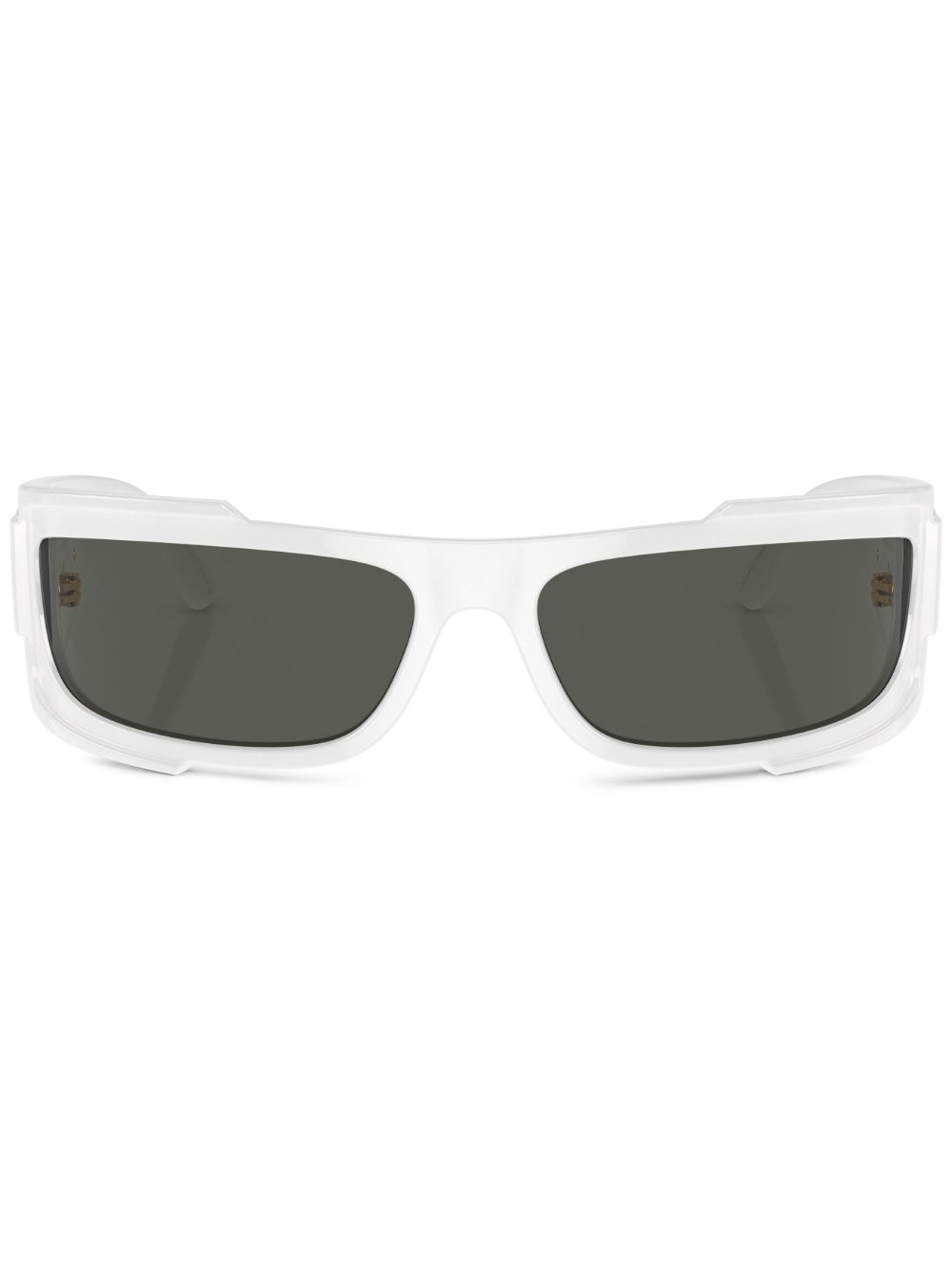 Versace Eyewear 美杜莎图案方框太阳眼镜 - 白色