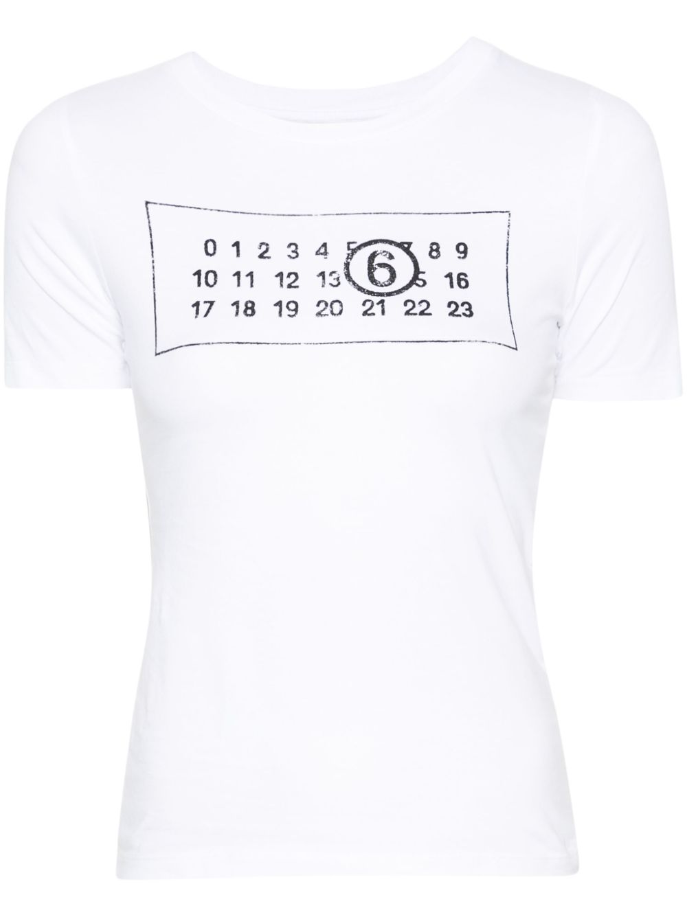 MM6 Maison Margiela 数字图案棉T恤 - 白色