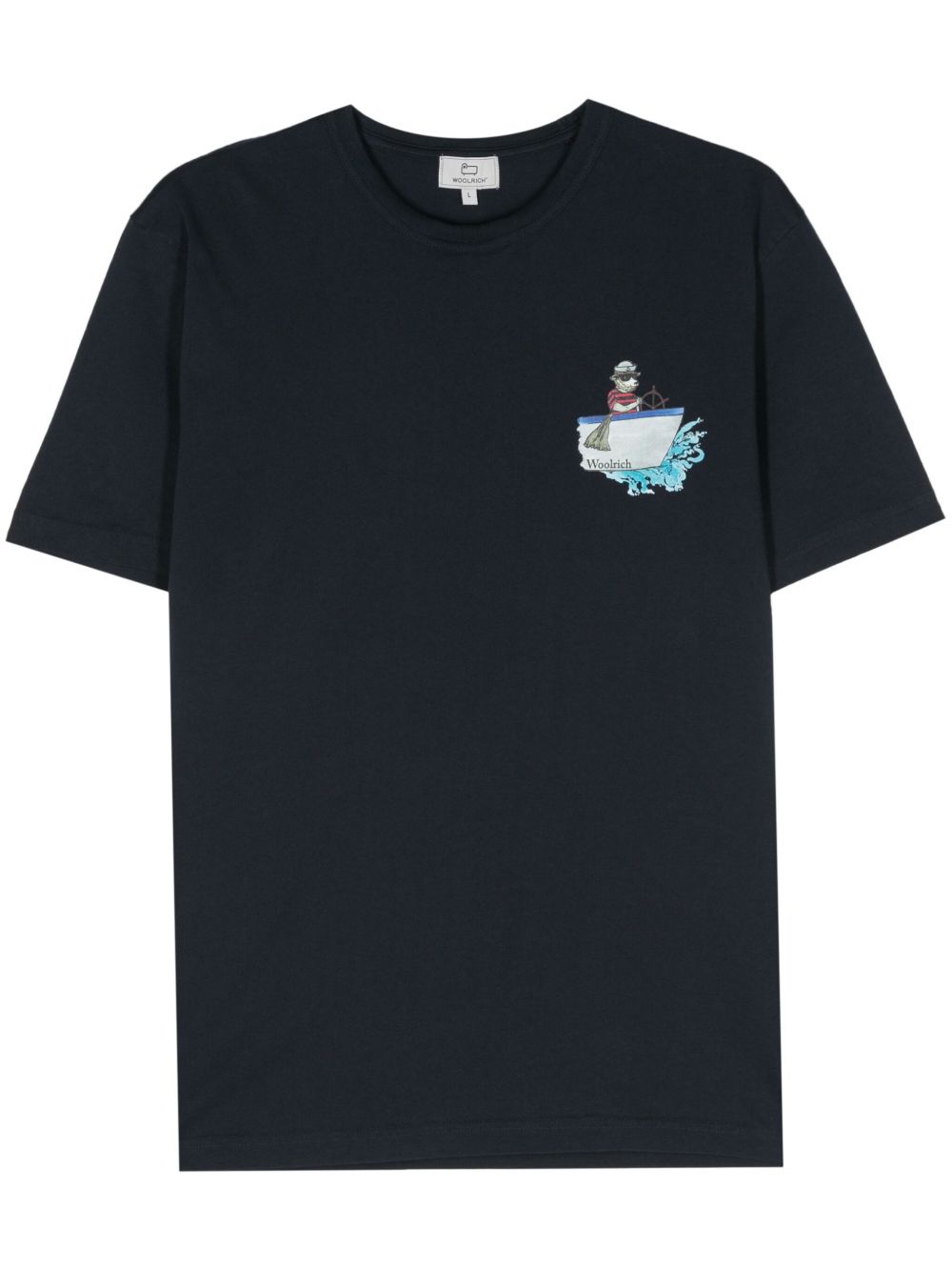 Woolrich logo印花棉T恤 - 蓝色