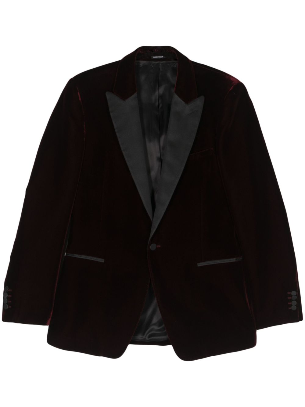 Alexander McQueen 单排扣丝绒西装夹克 - 红色