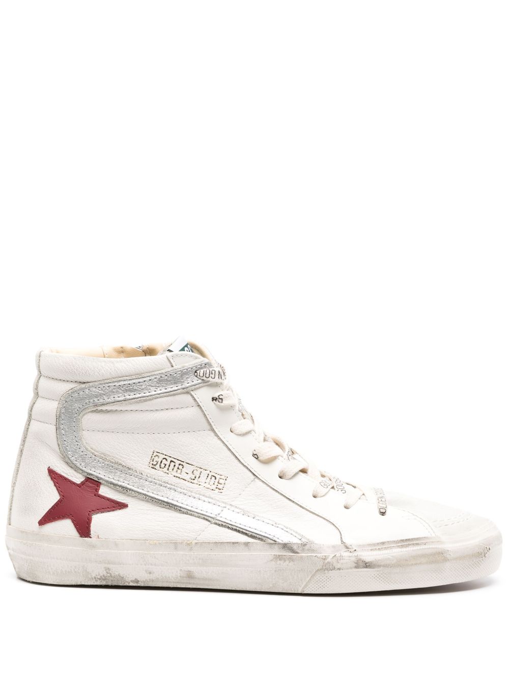 Golden Goose 星星贴花系带板鞋 - 白色