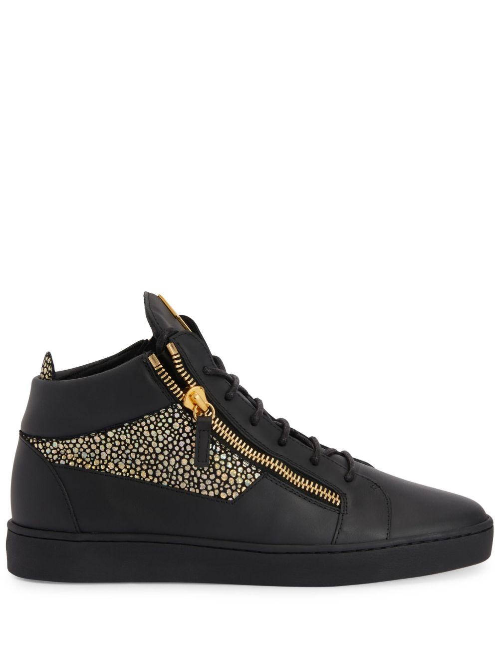 Giuseppe Zanotti Kriss 拼接高帮运动鞋 - 黑色