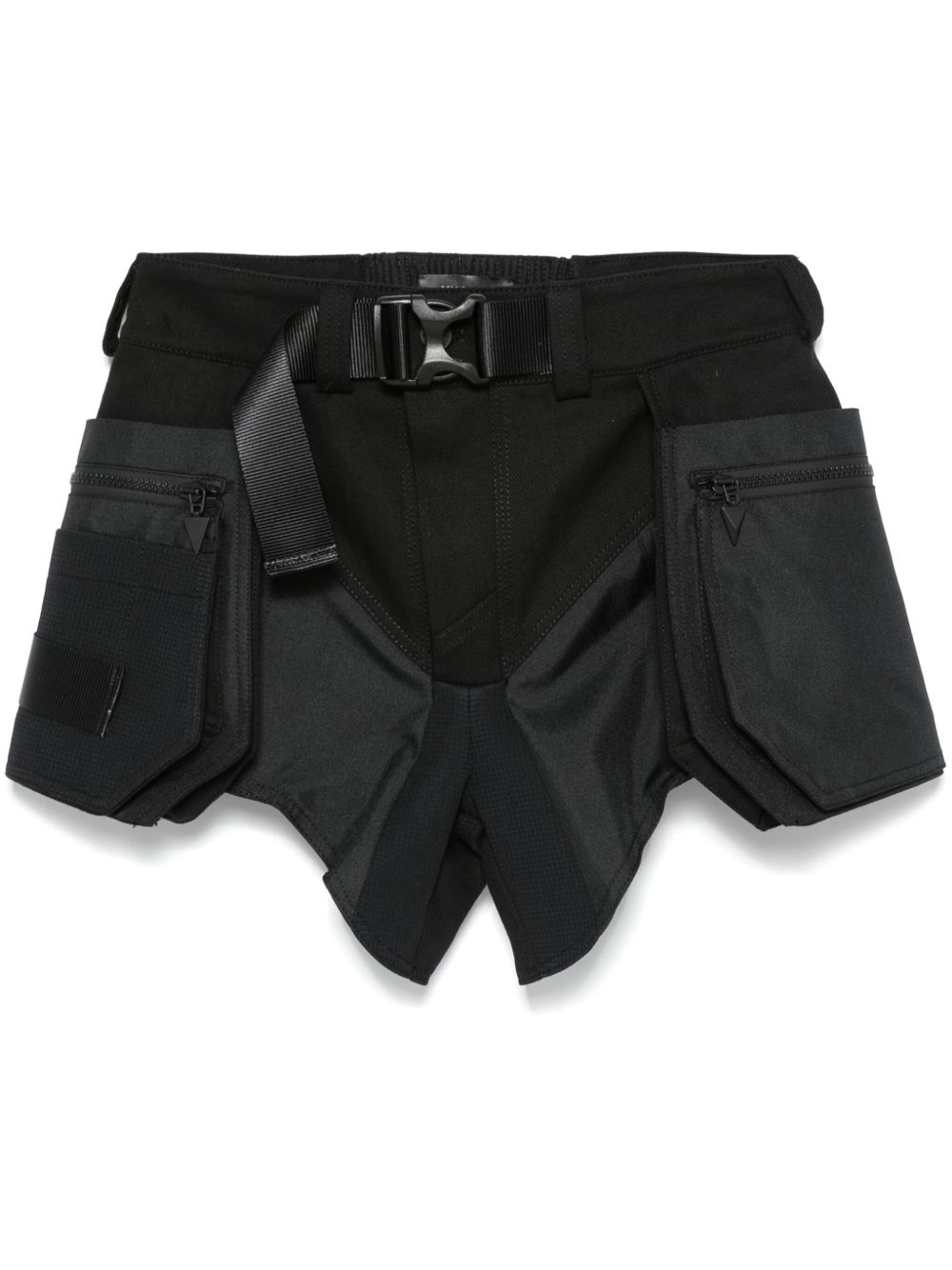 Mugler 功能性面料工装短裤 - 黑色