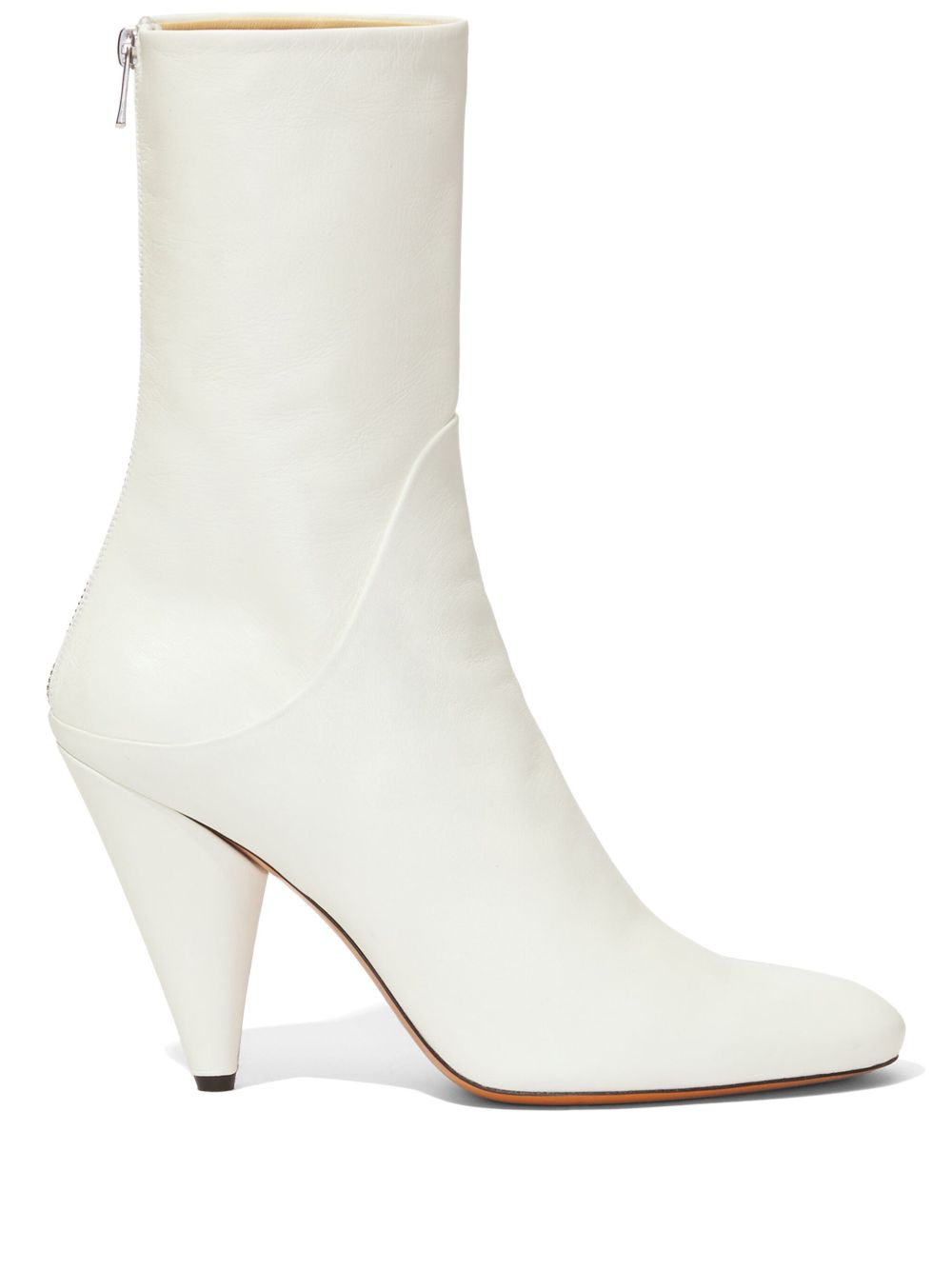 Proenza Schouler Cone 85mm leather ankle boots - 白色