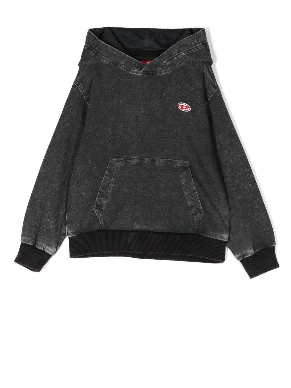 Diesel Kids Sum-Rib 褪色效果连帽衫 - 灰色
