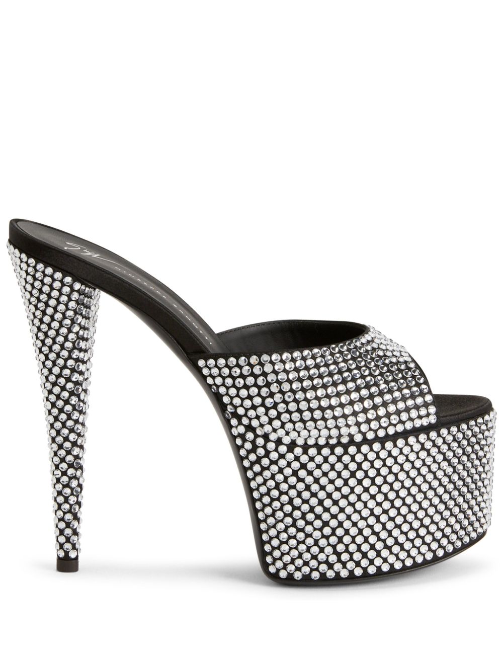 Giuseppe Zanotti Aida 晶饰高跟穆勒鞋 - 黑色