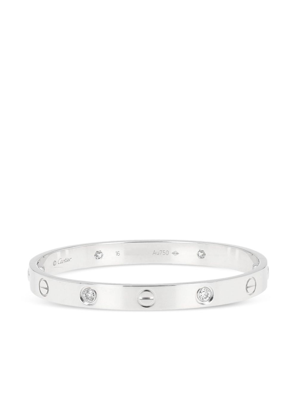 Cartier 18K白金 Love 4 钻石手链（典藏款） - 银色