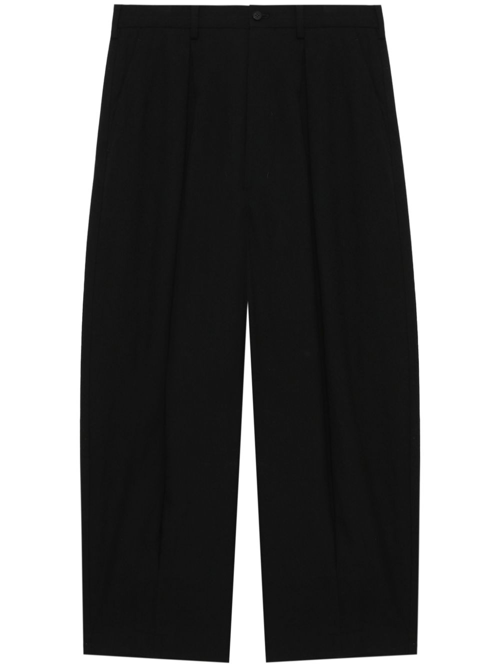 Comme des Garçons Homme 褶饰细节阔腿裤 - 黑色
