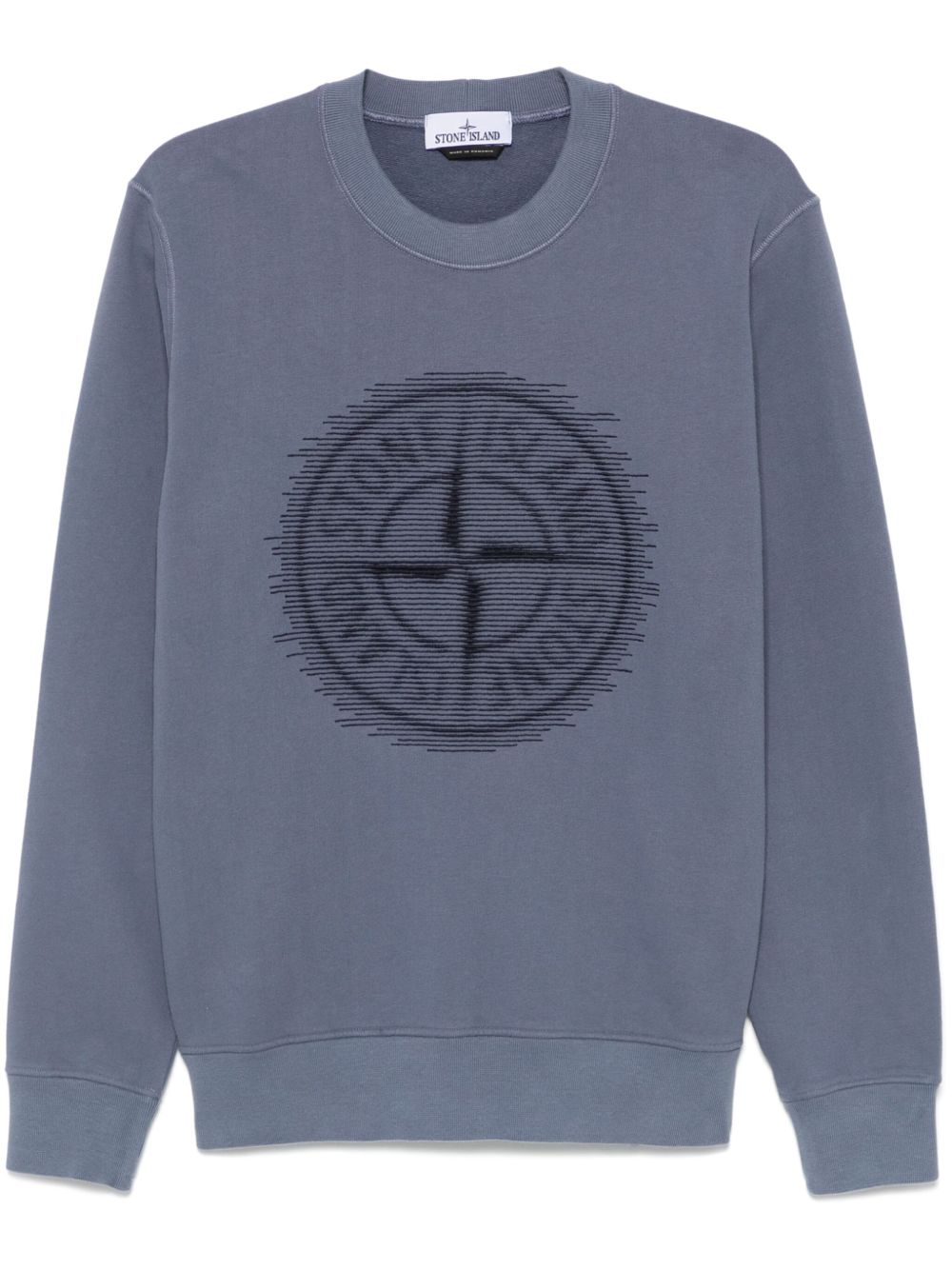 Stone Island 棉抓绒平纹针织卫衣 - 蓝色