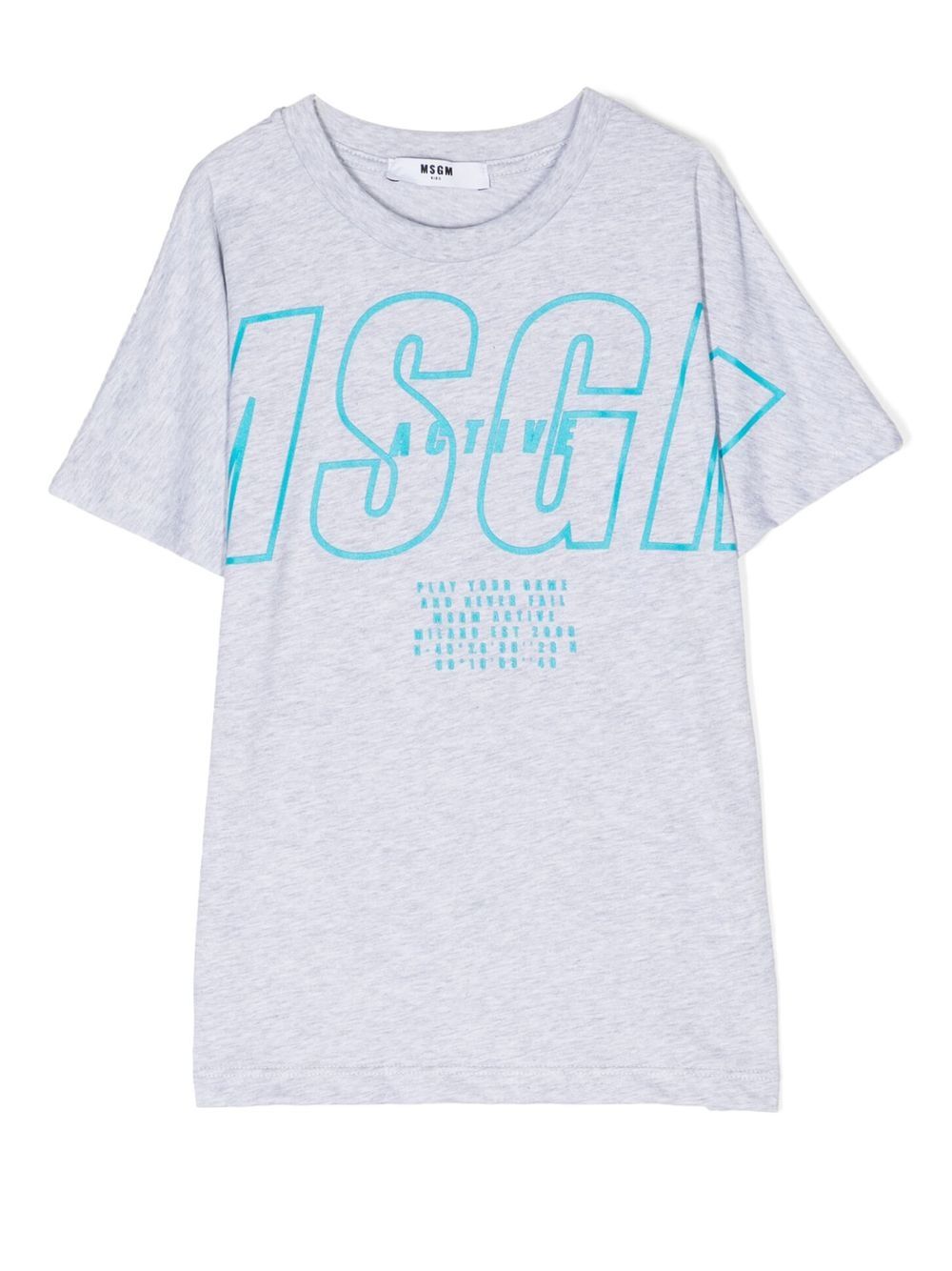 MSGM Kids logo印花短袖T恤 - 灰色