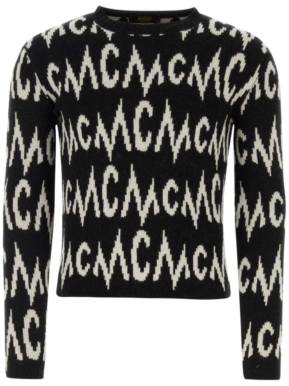MCM logo嵌花针织毛衣 - 黑色