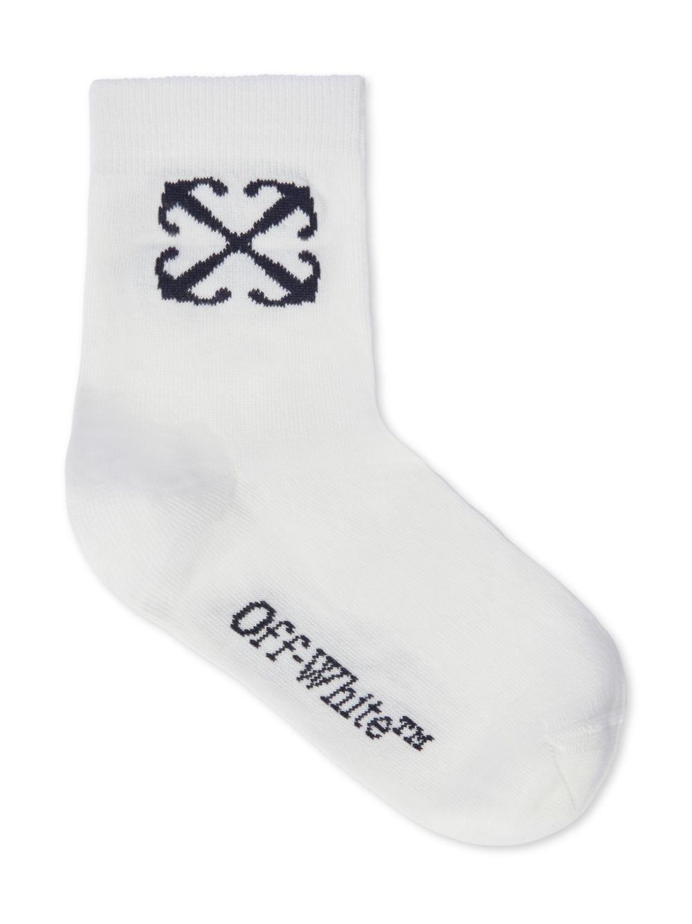 Off-White Kids 箭头logo提花针织袜 - 白色
