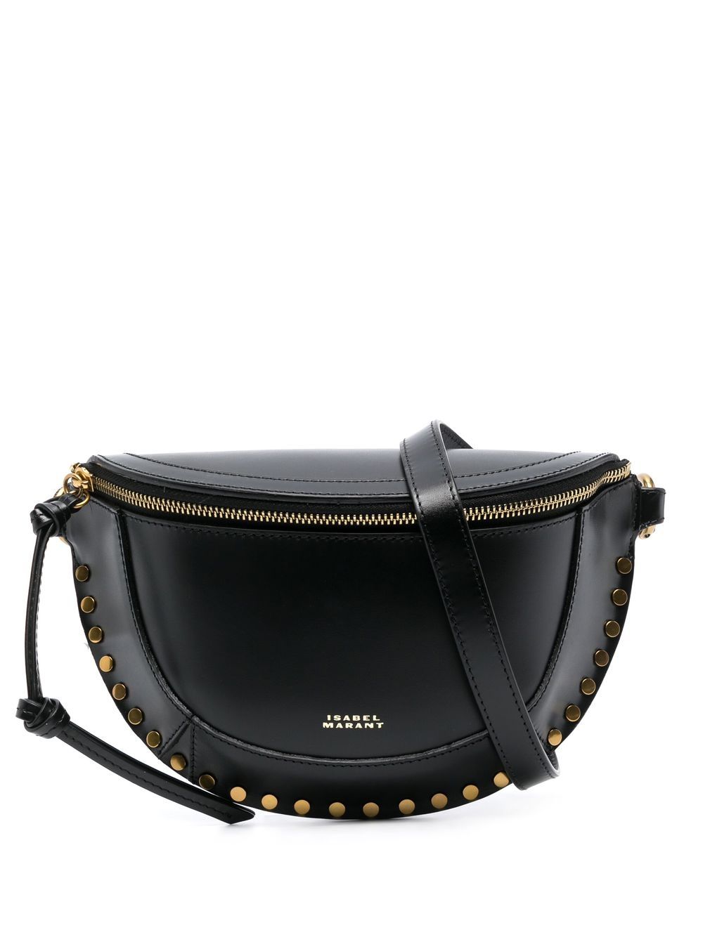 ISABEL MARANT logo印花皮质腰包 - 黑色