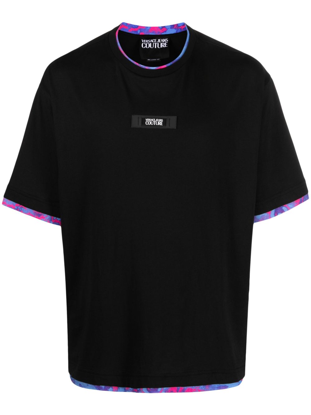 Versace Jeans Couture logo印花棉T恤 - 黑色