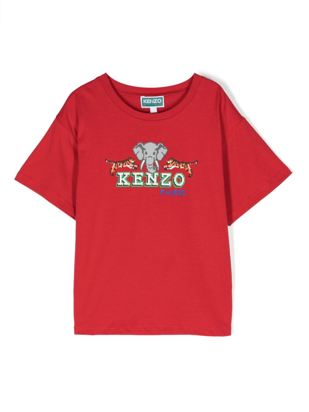 Kenzo Kids 图案印花T恤 - 红色