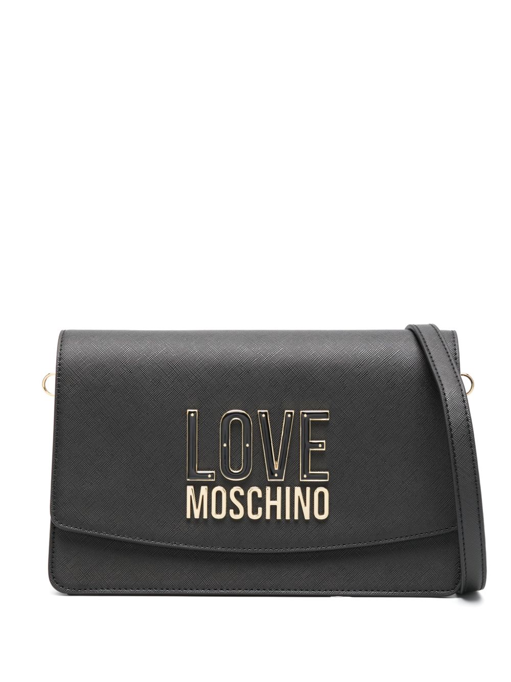 Love Moschino logo单肩包 - 黑色
