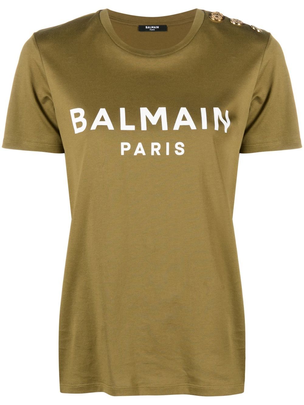 Balmain logo印花棉T恤 - 绿色