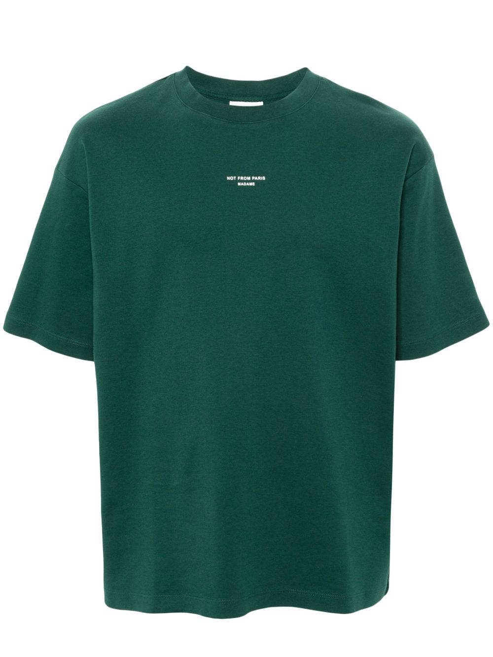 Drôle De Monsieur Le T-shirt Slogan Classique 上衣 - 绿色