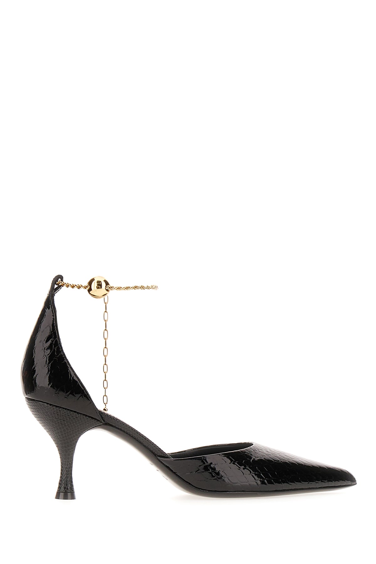 Ferragamo 黑色皮革 Dana 高跟鞋