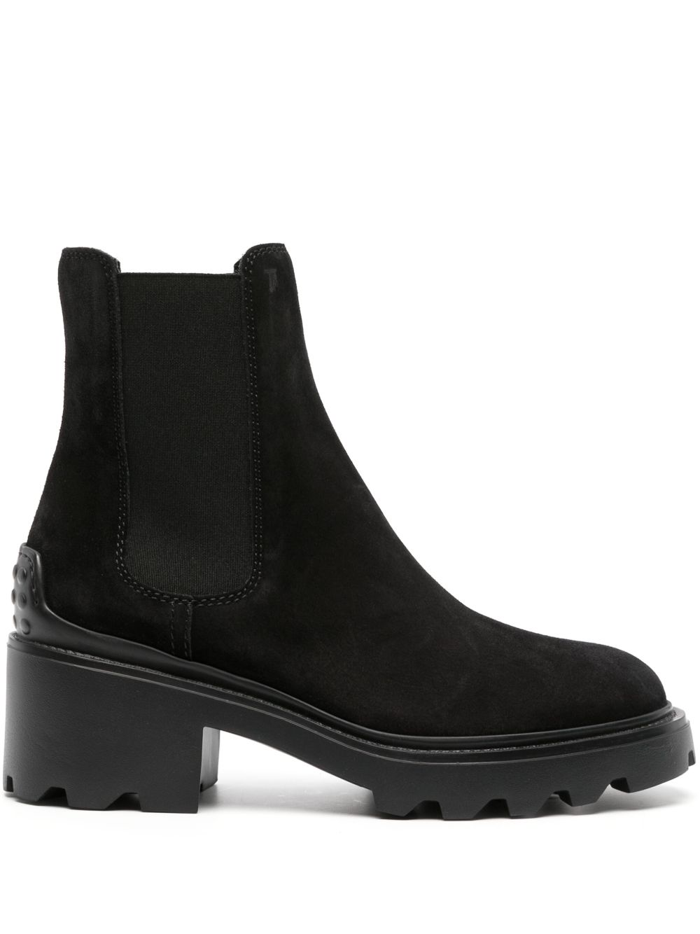 Tod's Chelsea 绒面皮中跟及踝靴 - 黑色